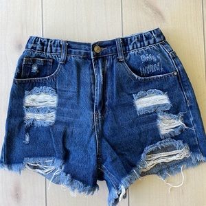 High waisted Jean shorts